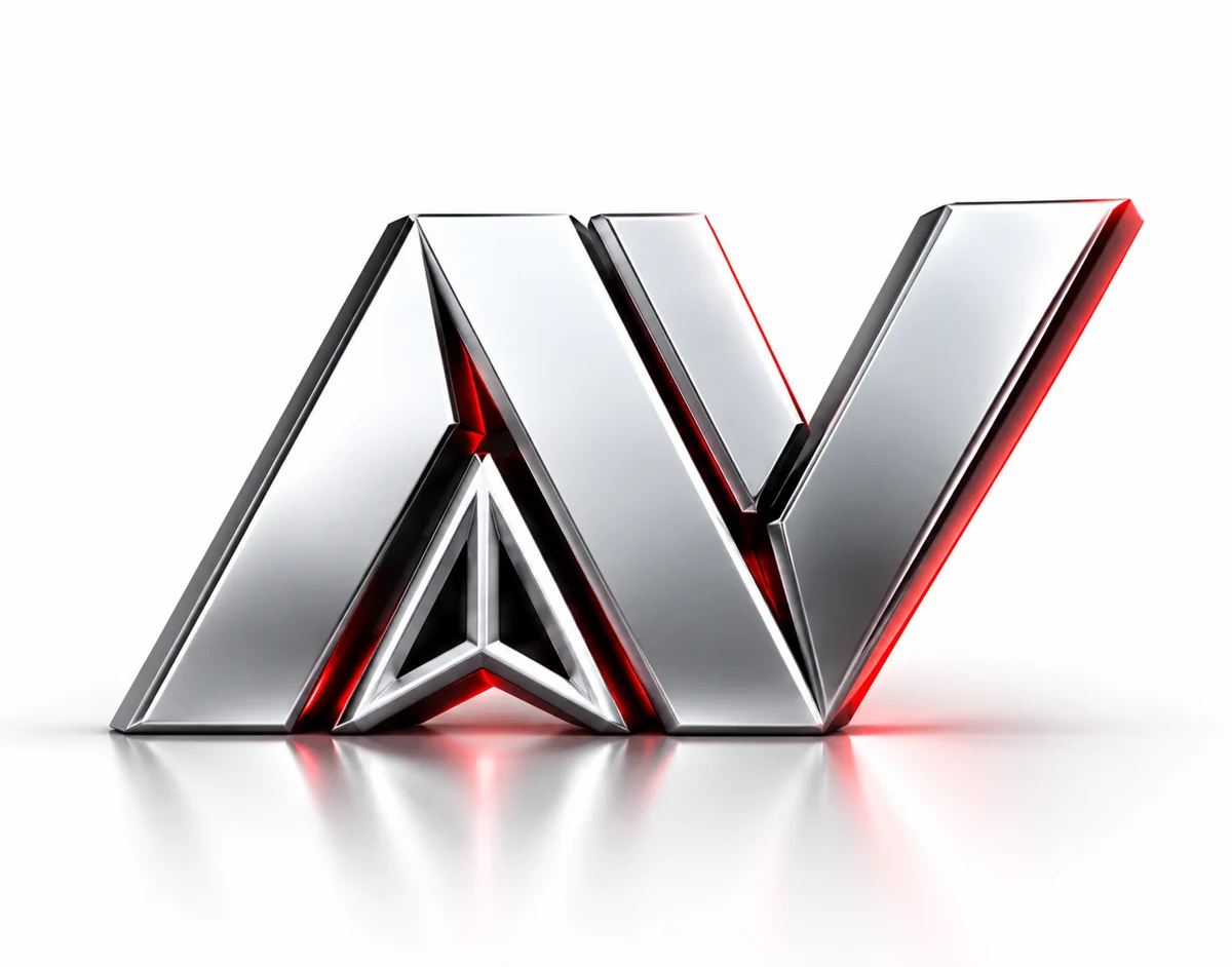 NullVibe’s sculptural chrome emblem with a crimson edge